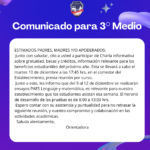 COMUNICADO PARA 3° MEDIO