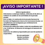 INFORMACIÓN IMPORTANTE DE CLASES